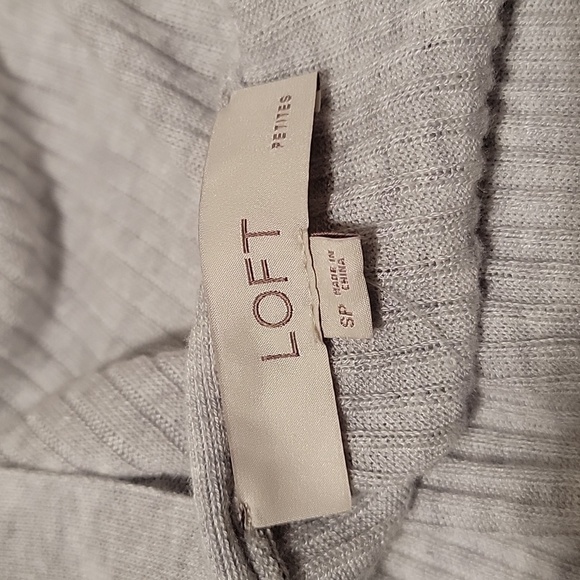 Loft Cardigan Sweater Duster Longline Open Front Long Sleeve Ribbed Gray Cozy SP - Picture 8 of 11